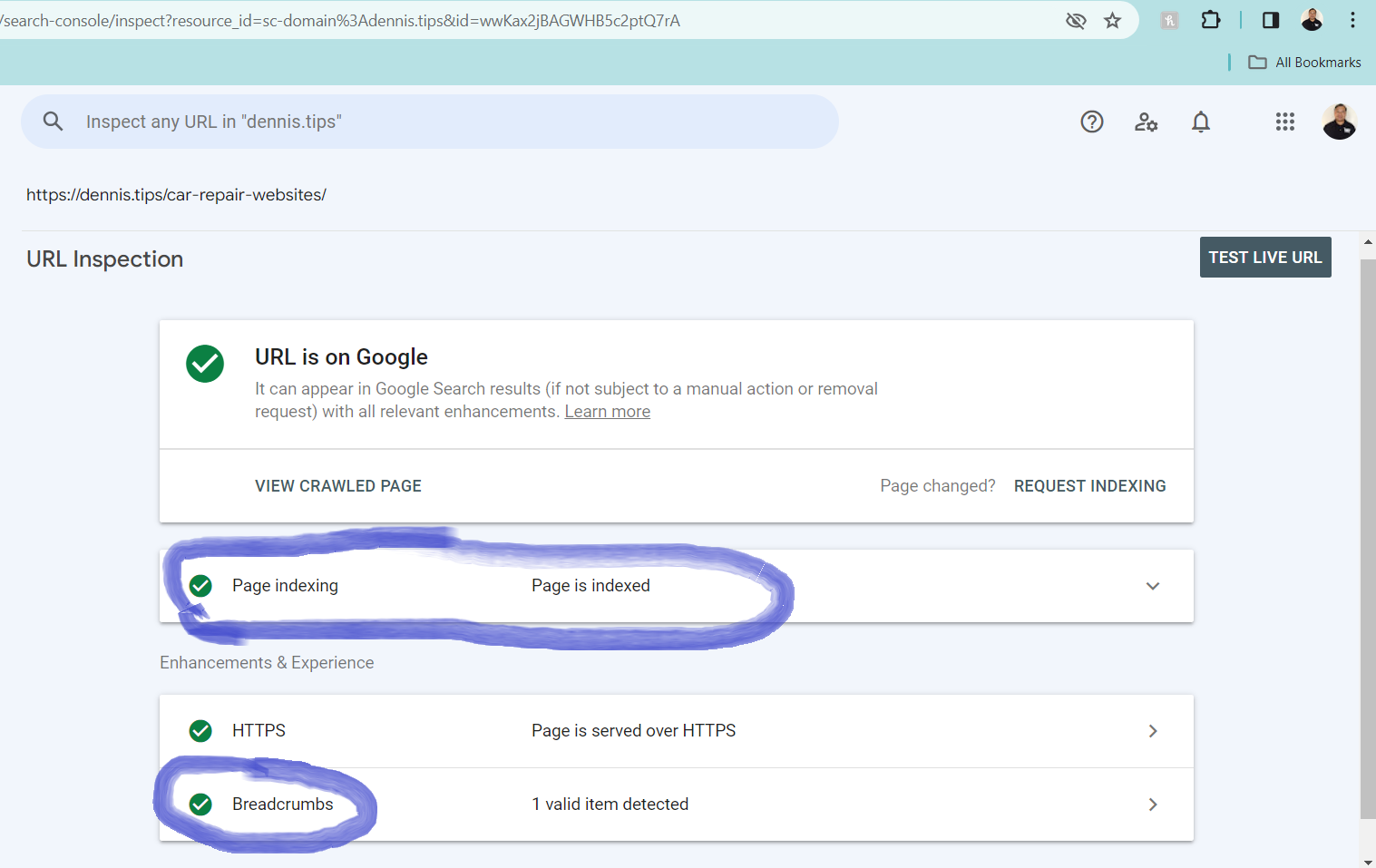 Make sure your blogpost is indexed