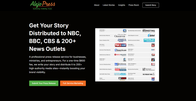 Alejo Press Launches as a New Press Release Distribution Service in Richmond, Indiana